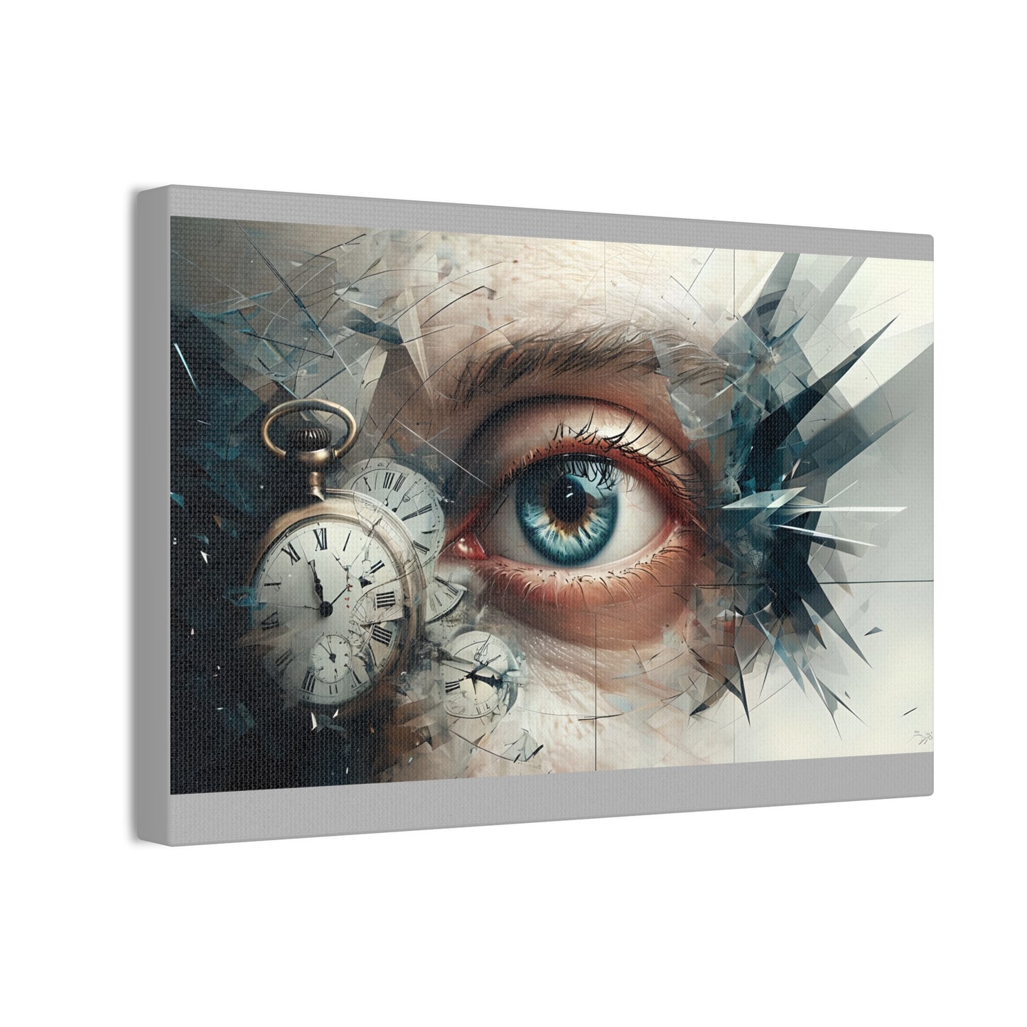 Surreal Canvas Wall Art, Eye with Vintage Clock