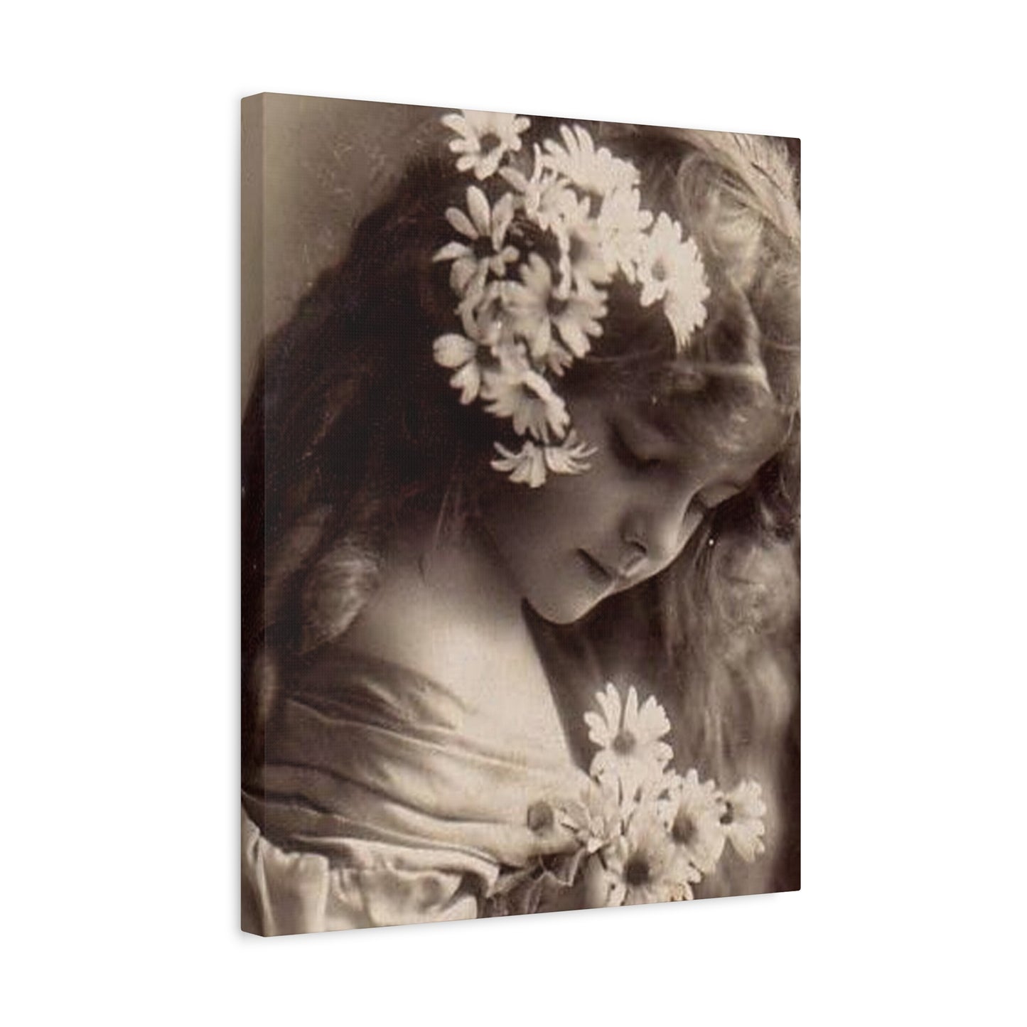 Vintage Floral Portrait Canvas