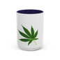 Marijuana Leaf Accent Coffee Mug | Cannabis Lover's Gift, Unique Coffee Cup, Pothead Mug, Stoner Gift Idea, Greenery Decor