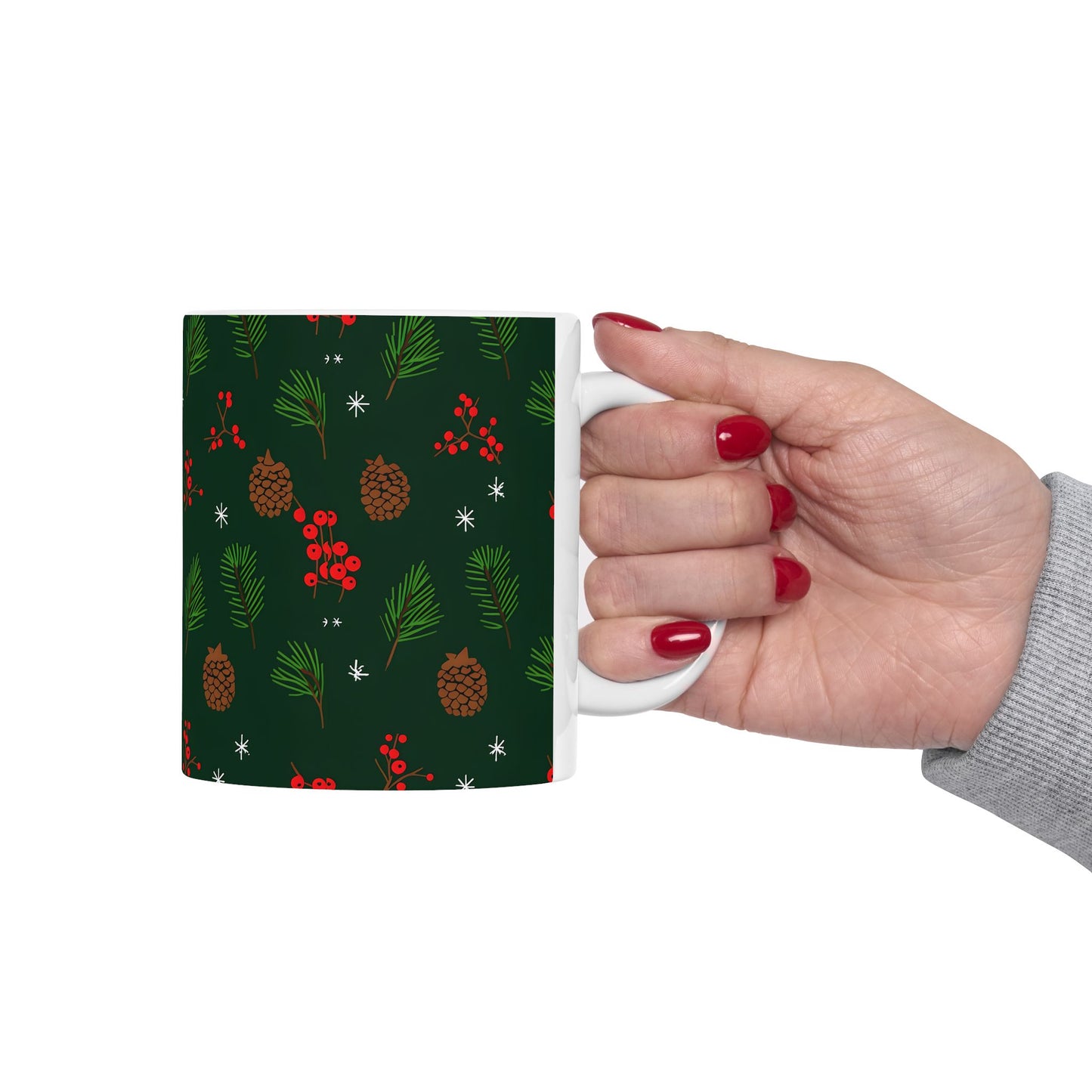 Festive Holiday Ceramic Mug, Christmas Coffee Cup, Winter Decor, Cozy Drinkware, Seasonal Gift, Holiday Celebration