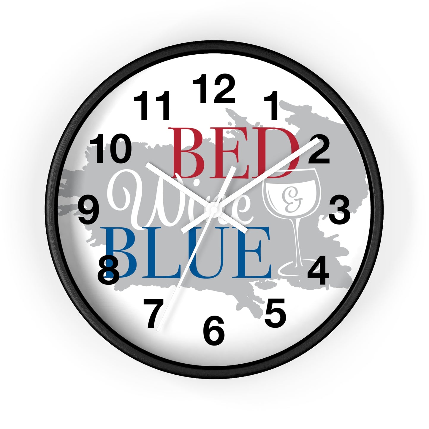 Patriotic Wall Clock - "Bed, White, and Blue" - Home Decor, Gift for Hosts, Independence Day, Americana Style, Wall Art, Kitchen Clock