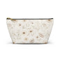 Floral Toile Accessory Pouch — Neutral Vintage Flower Cosmetic Bag