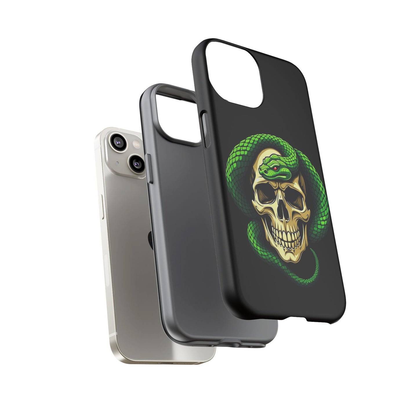 Skull & Snake Phone Case | Tough Cases, Protective Cover, Edgy Phone Accessories, Gothic Gift, Halloween Decor