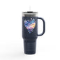 Colorful Heart Insulated Travel Mug | 40oz | Great for Coffee, Tea, Outdoors, Gifts, Love