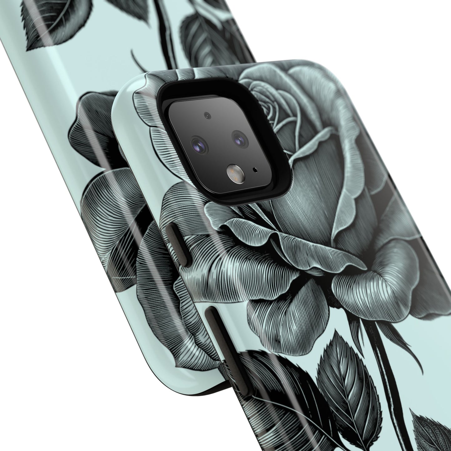 Elegant Floral Phone Case, Tough Cases for iPhones, Black Rose Design, Gift for Her, Stylish Phone Cover, Birthday Gifts