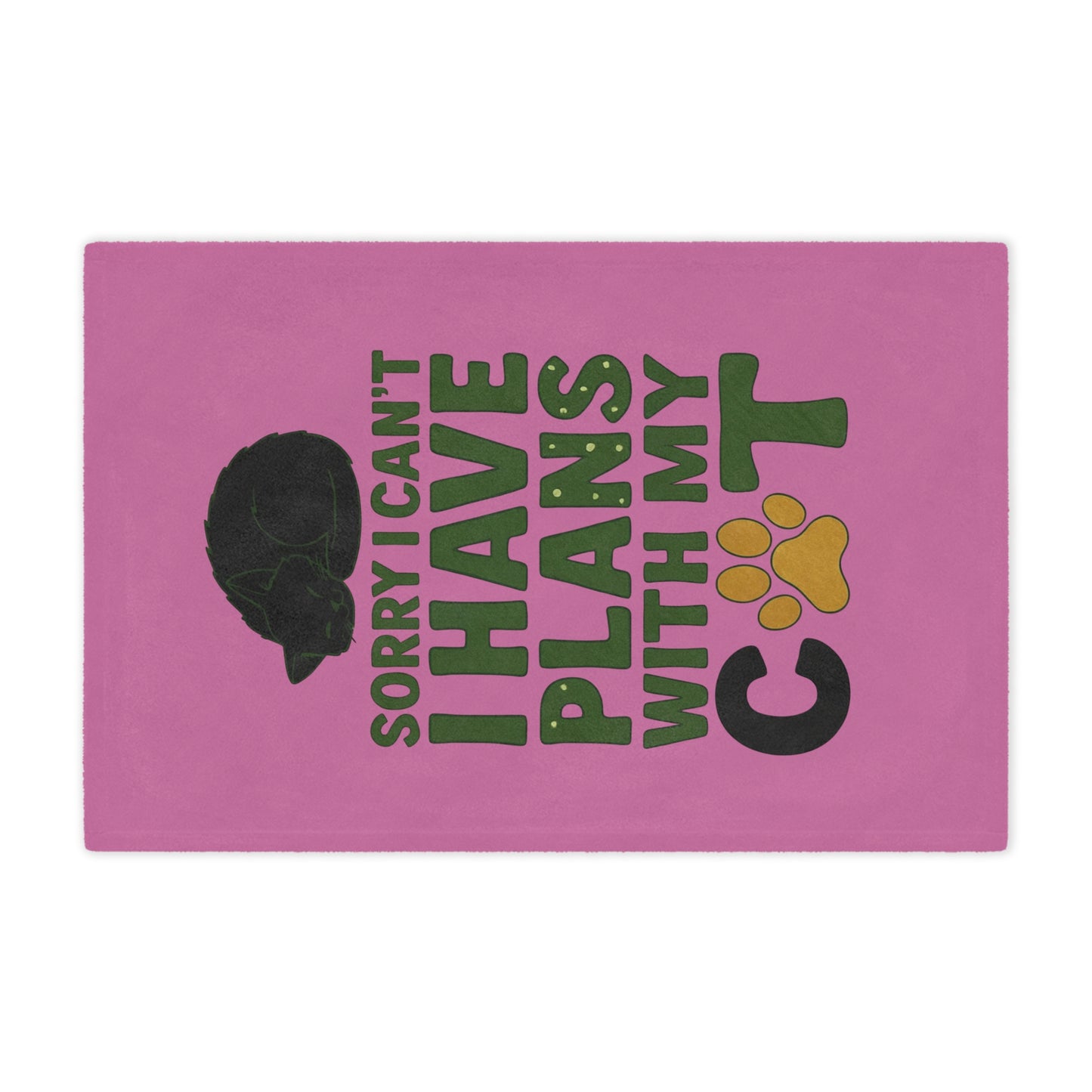 Minky Blanket - "Sorry I Can't I Have Plans With My Cat" Cute Cat Paw Throw for Cat Lovers