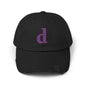 Distressed Cap with Purple Letter 'd' - Casual Street Style Hat for Everyday Wear, Gift for Dad, Unisex Fashion Accessory, Trendy [...]
