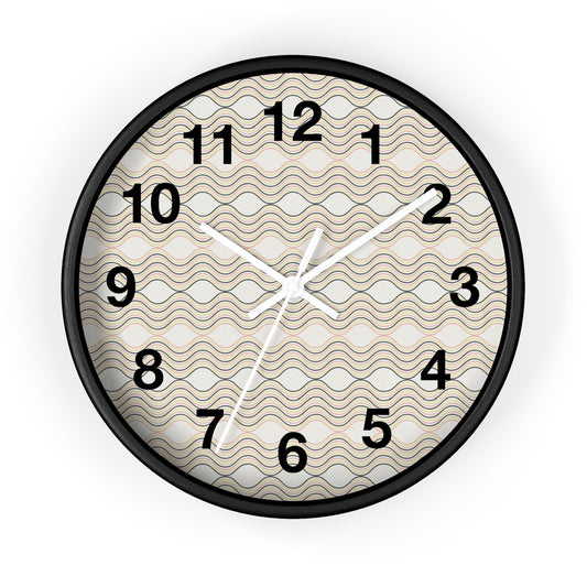 Modern Wave Pattern Wall Clock, Home Decor, Unique Gift, Coastal Vibes, Timepiece, Minimalist Design, Office Decor
