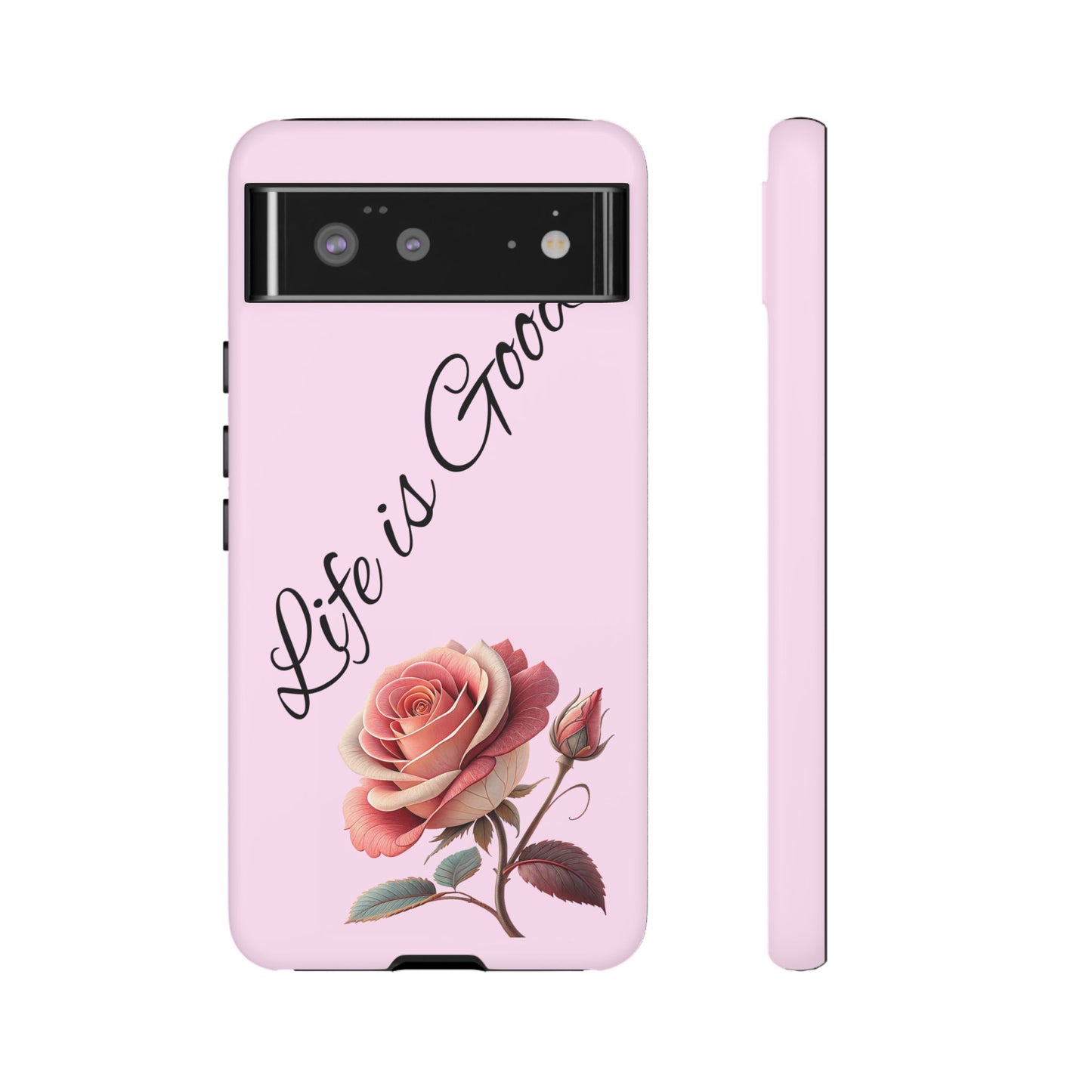 Roses & Positivity Phone Case - Floral Design, Life is Good, Tough Cases for Everyday Wear, Gift for Friends, Mother's Day, Spring [...]
