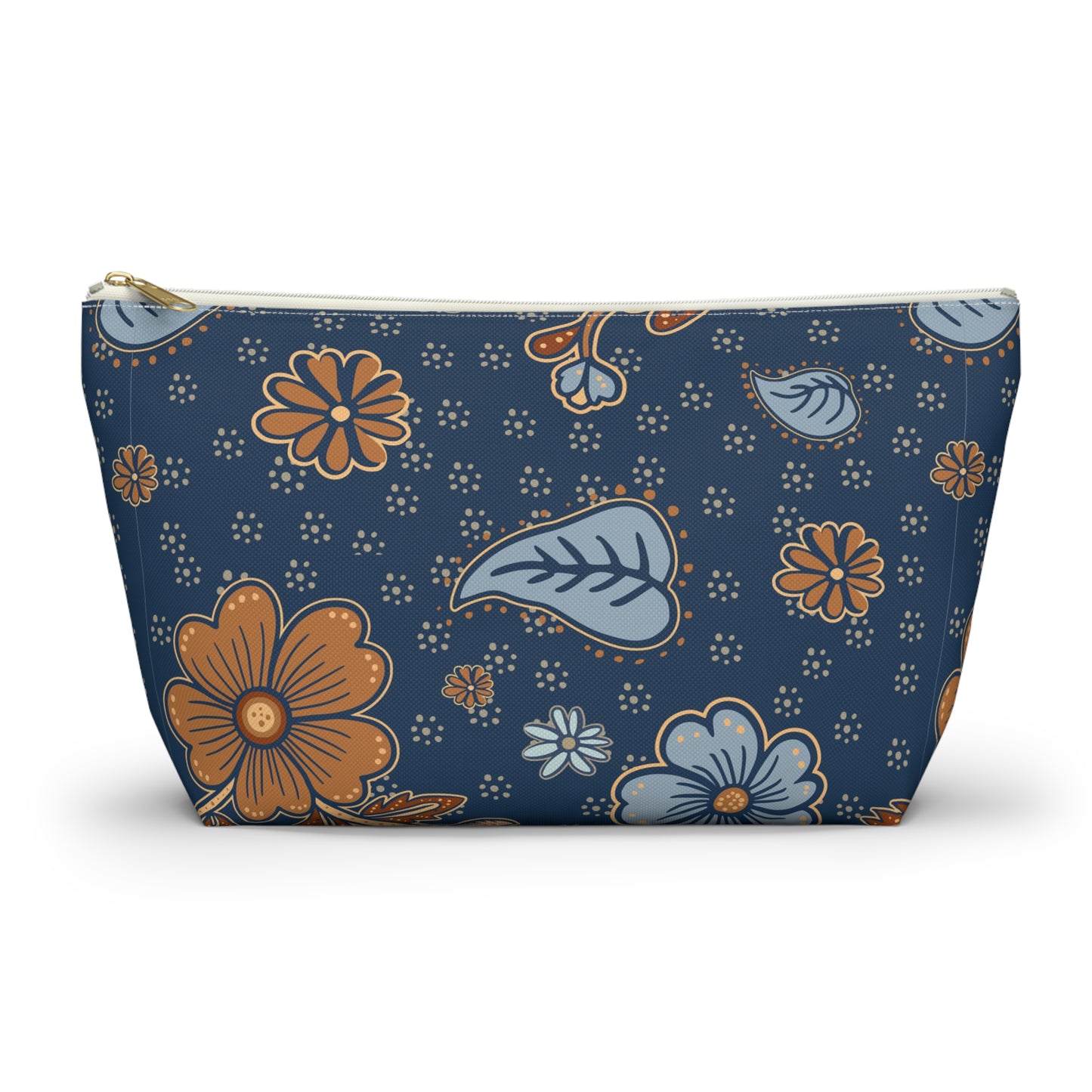 Floral Accessory Pouch, Makeup Bag, Travel Organizer, Gift for Her, Floral Print, T-bottom Pouch, Cosmetics Case