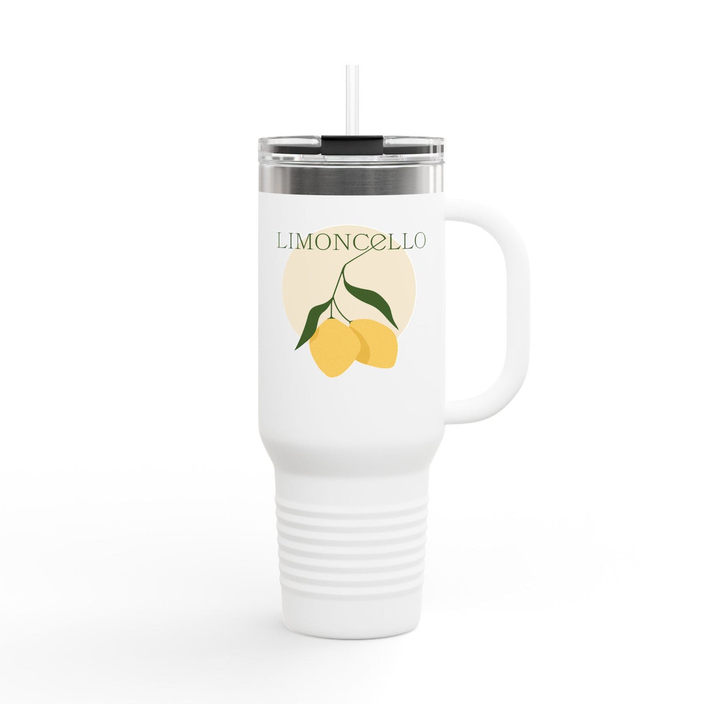 Limoncello Insulated Travel Mug, 40oz - Perfect for Road Trips, Summer Picnics, Camping, and Gift Ideas, Travel Mug for Lemon Lovers