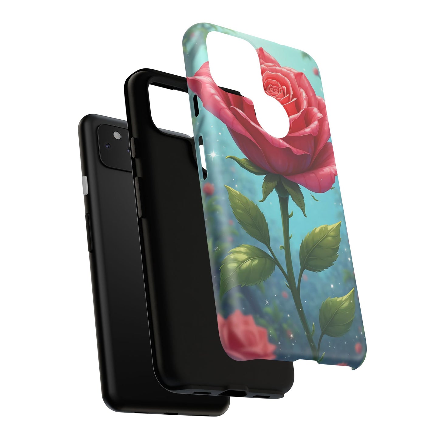Floral Phone Case, Tough Cases with Elegant Rose Design, Stylish iPhone Cover, Rose Flower Gift for Nature Lovers, Unique Mobile Accessories