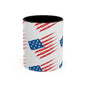 Patriotic Accent Coffee Mug | USA Flag Design, Perfect Gift for Veterans & Independence Day, Coffee Lover's Merchandise, Red White [...]