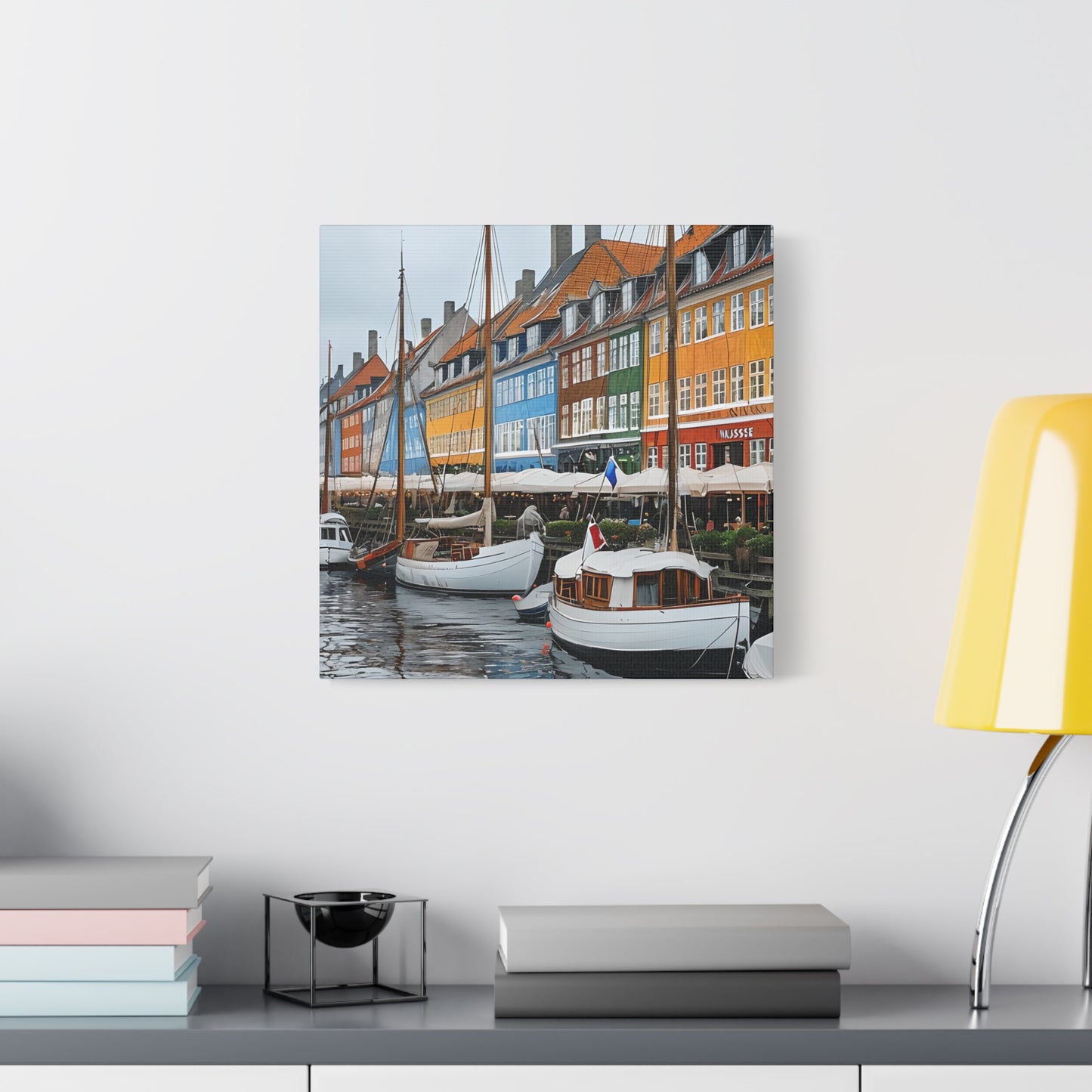 Coastal Canvas Print, Vibrant Harbor Art, Nautical Home Decor, Gift for Sailors, Maritime Wall Art