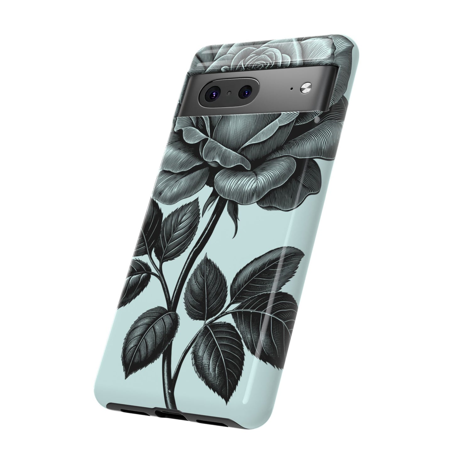Elegant Floral Phone Case, Tough Cases for iPhones, Black Rose Design, Gift for Her, Stylish Phone Cover, Birthday Gifts