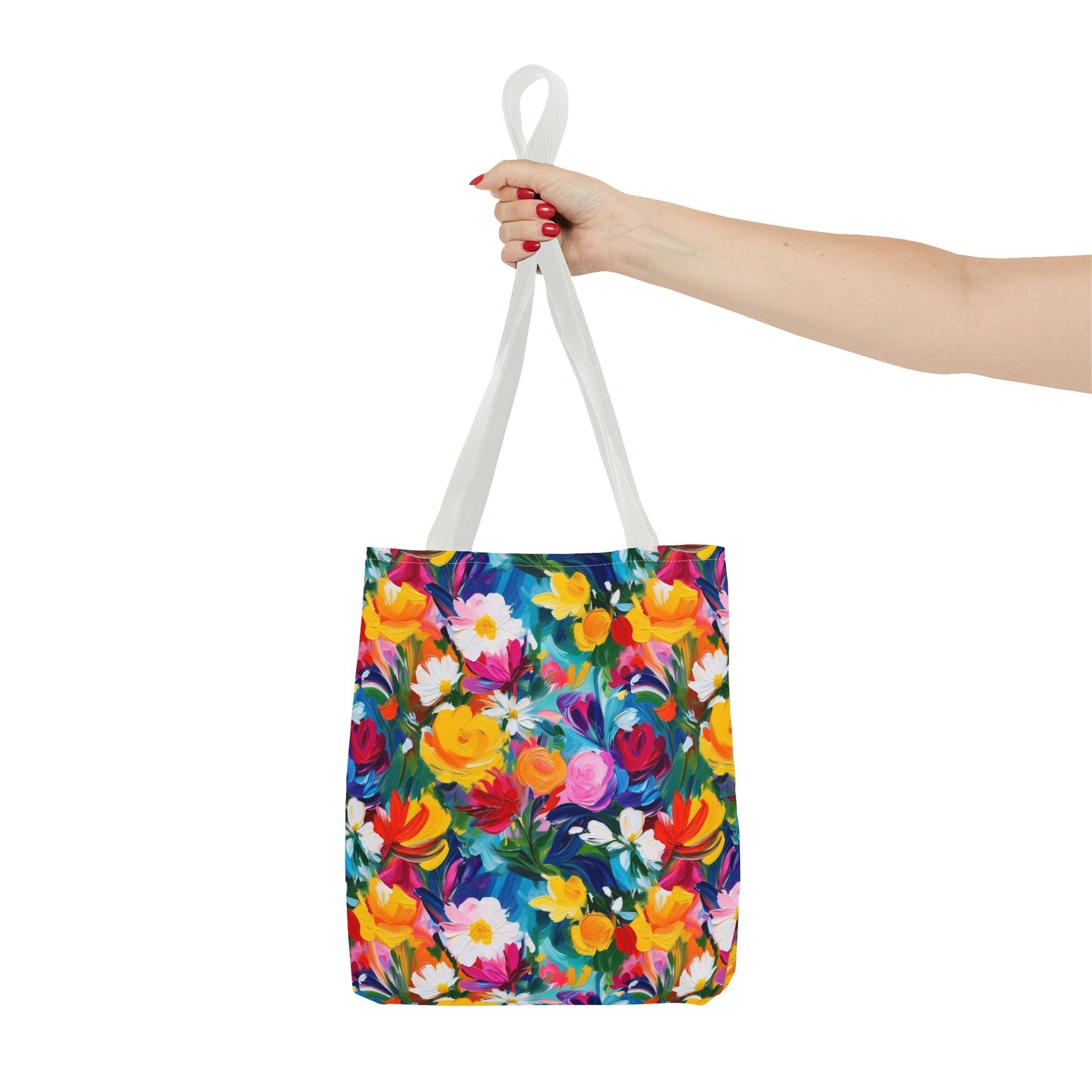 Colorful Floral Tote Bag — Vibrant All-Over Print Shopper