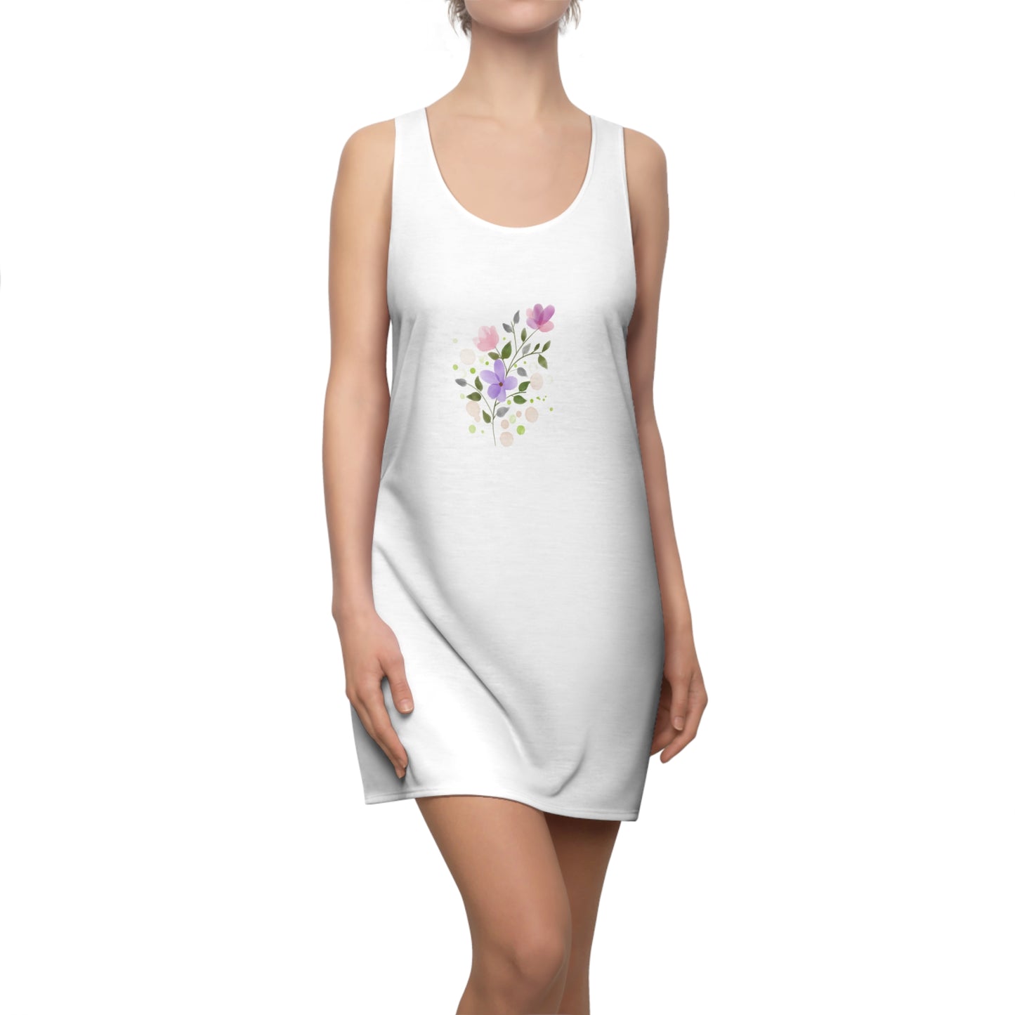 Floral Women's Racerback Dress - Summer Casual, Beachwear, Day Out, Spring Fashion, Wedding Guest