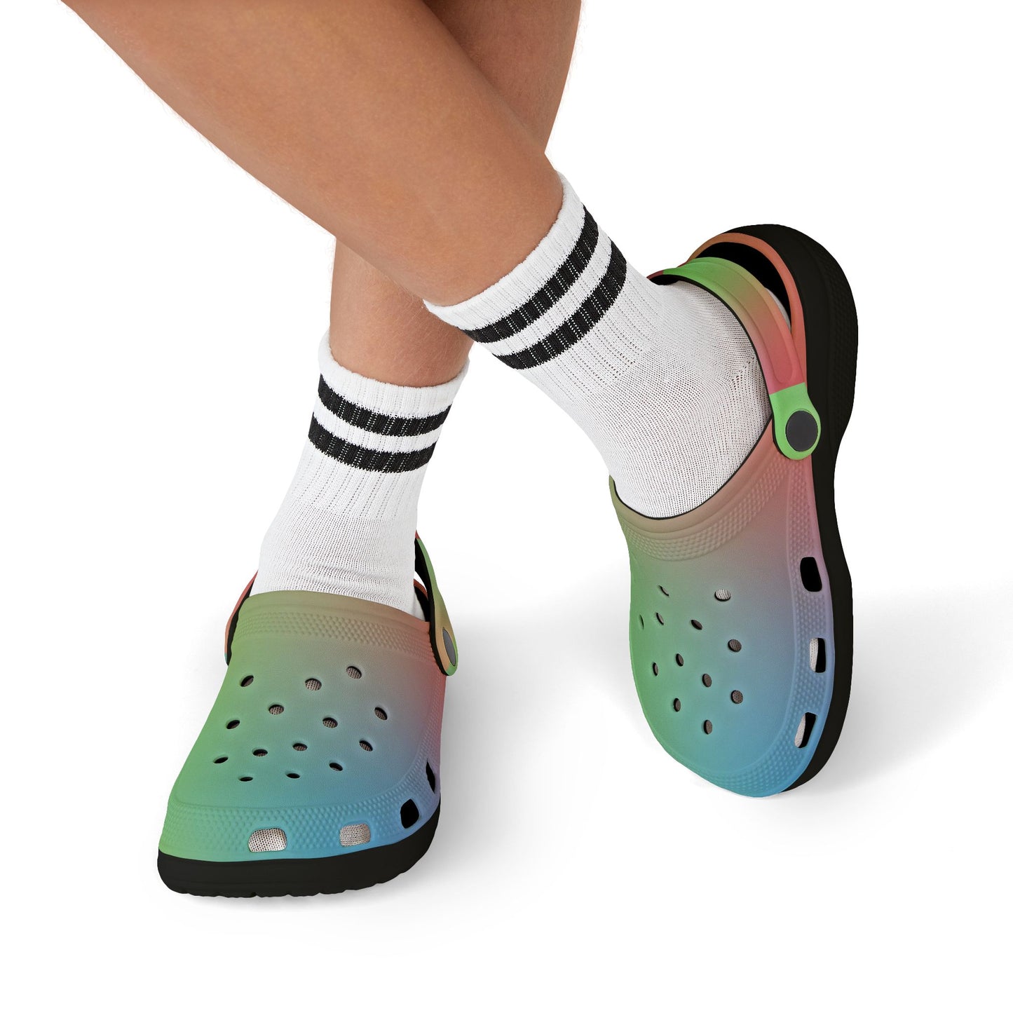 Rainbow Kids' EVA Foam Clogs, Colorful Summer Footwear, Playful Garden Shoes, Fun Outdoor Clogs, Comfortable Kids' Summer Sandals
