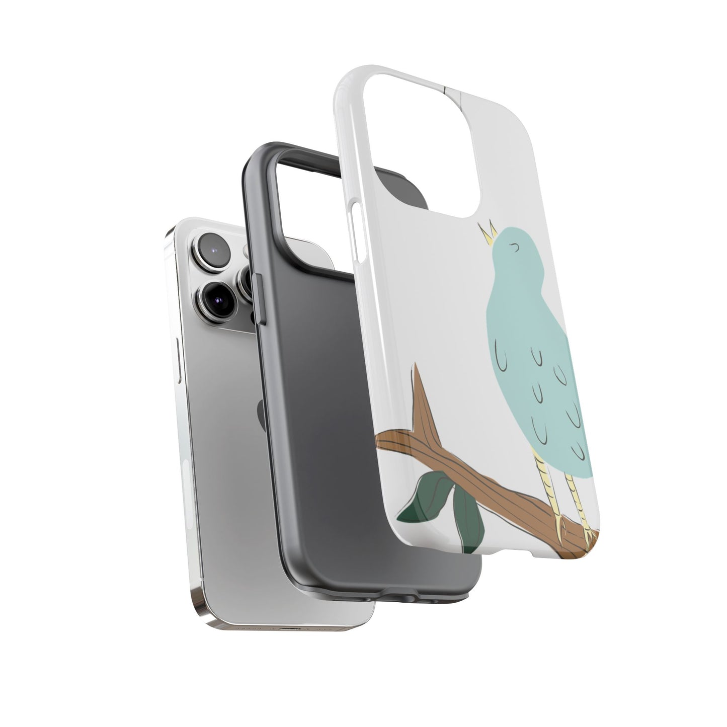 Birdsong Phone Case — Cute Blue Bird on Branch Protective Case