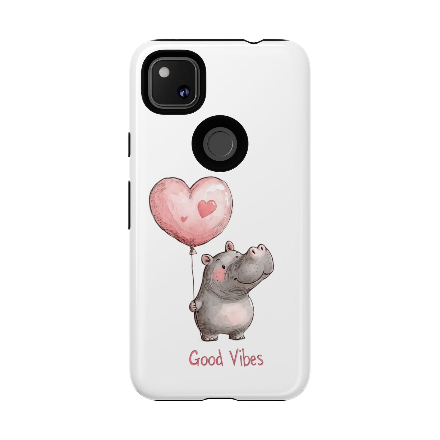 Cute Hippo Phone Case - Good Vibes Design, Animal Lover Gift, Fun Accessory, Birthday Present, Phone Accessories