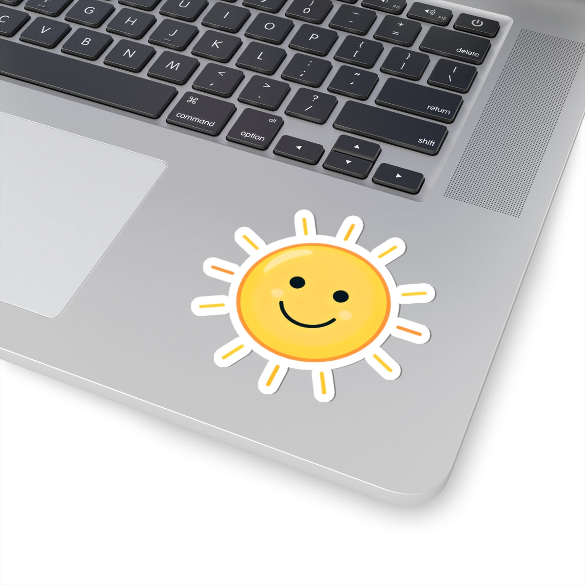 Sunny Smiley Kiss-Cut Sticker — Cute Sun Laptop Decal