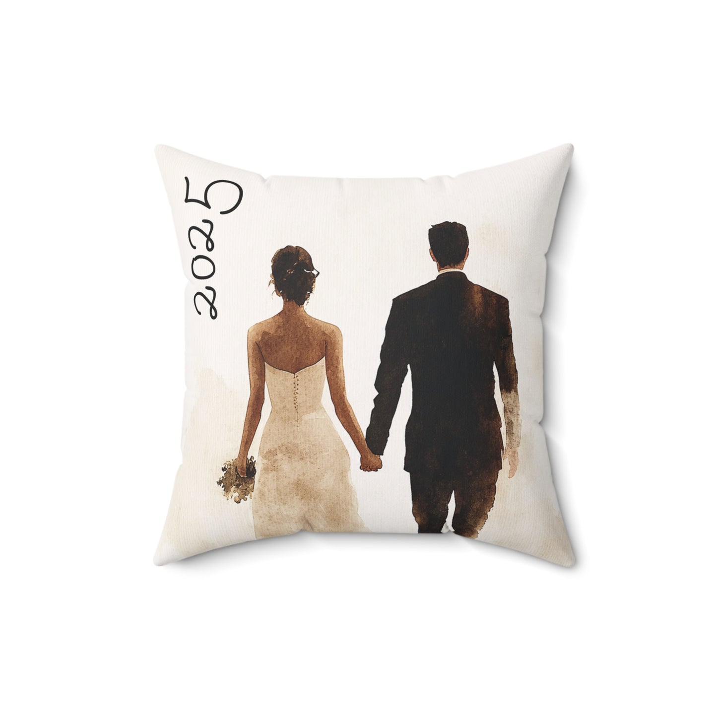 Wedding Couple Square Pillow, Romantic Home Decor, Anniversary Gift, Personalized Pillow, Bridal Shower Decor, Custom Art Pillow