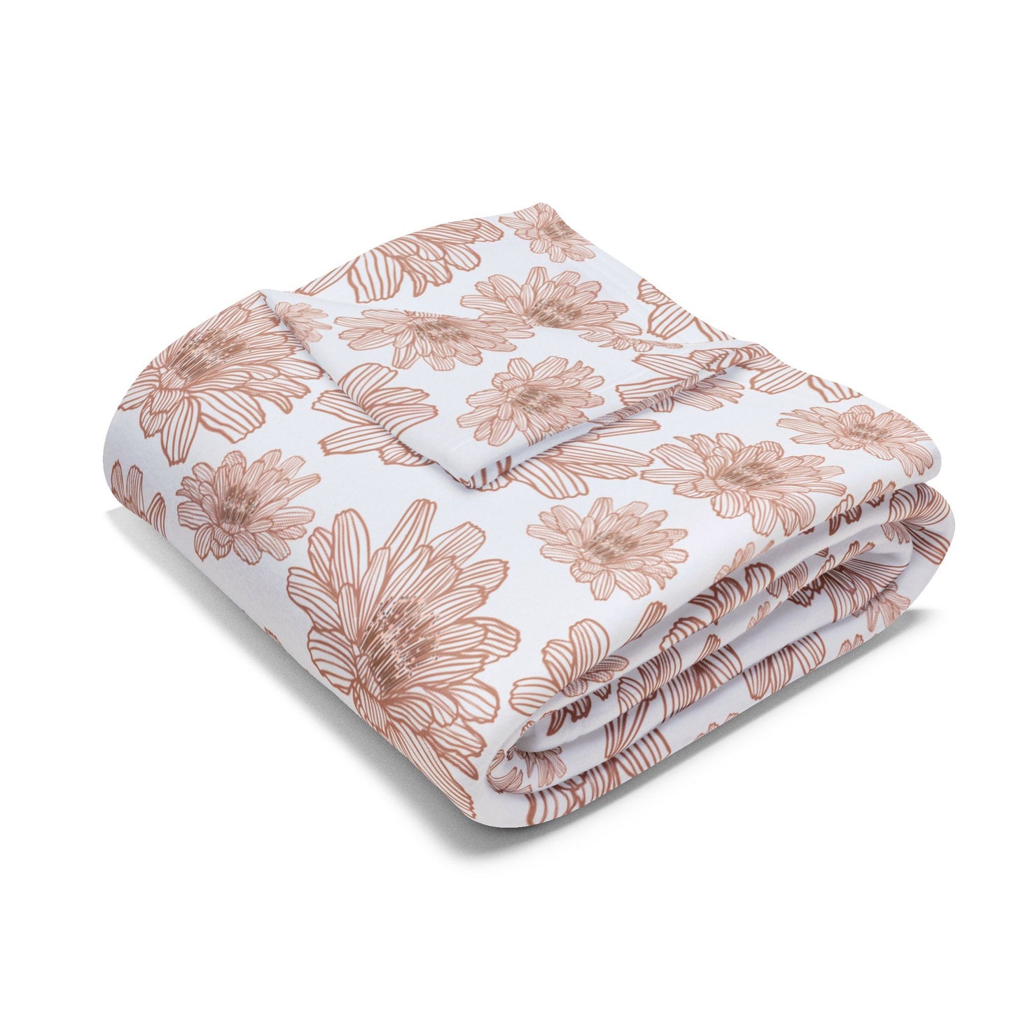 Cozy Floral Fleece Blanket - Soft Blanket for Home Decor, Gift for Housewarming, Anniversary, Wedding, Comfort Blanket