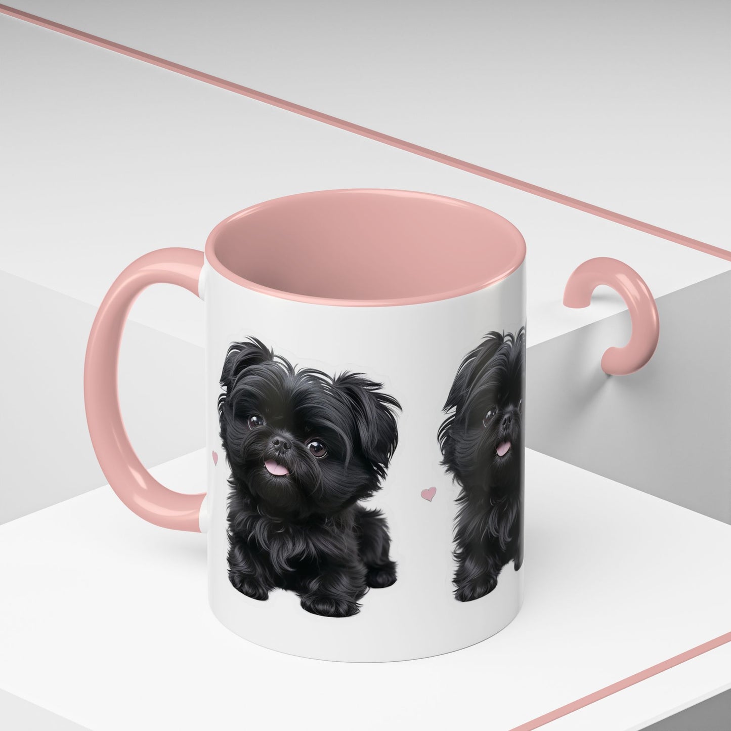 Cute Pug Accent Coffee Mug, Pet Lover Gift, Coffee Cup, Dog Mom Mug, Black Dog Ceramic Mug