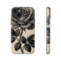 Black Rose Phone Case, Tough Cases with Floral Design, Elegant Tech Accessory, Gift for Flower Lovers, Stylish Protection