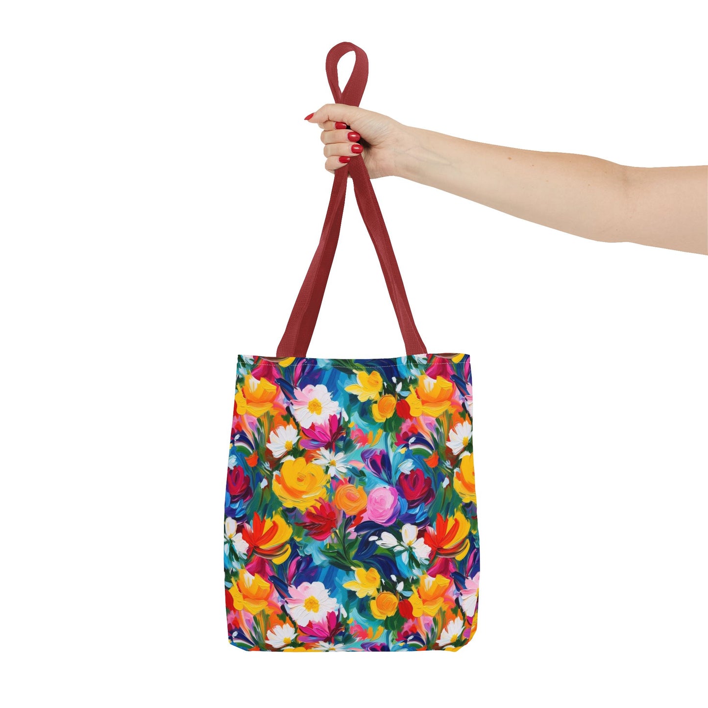 Colorful Floral Tote Bag — Vibrant All-Over Print Shopper