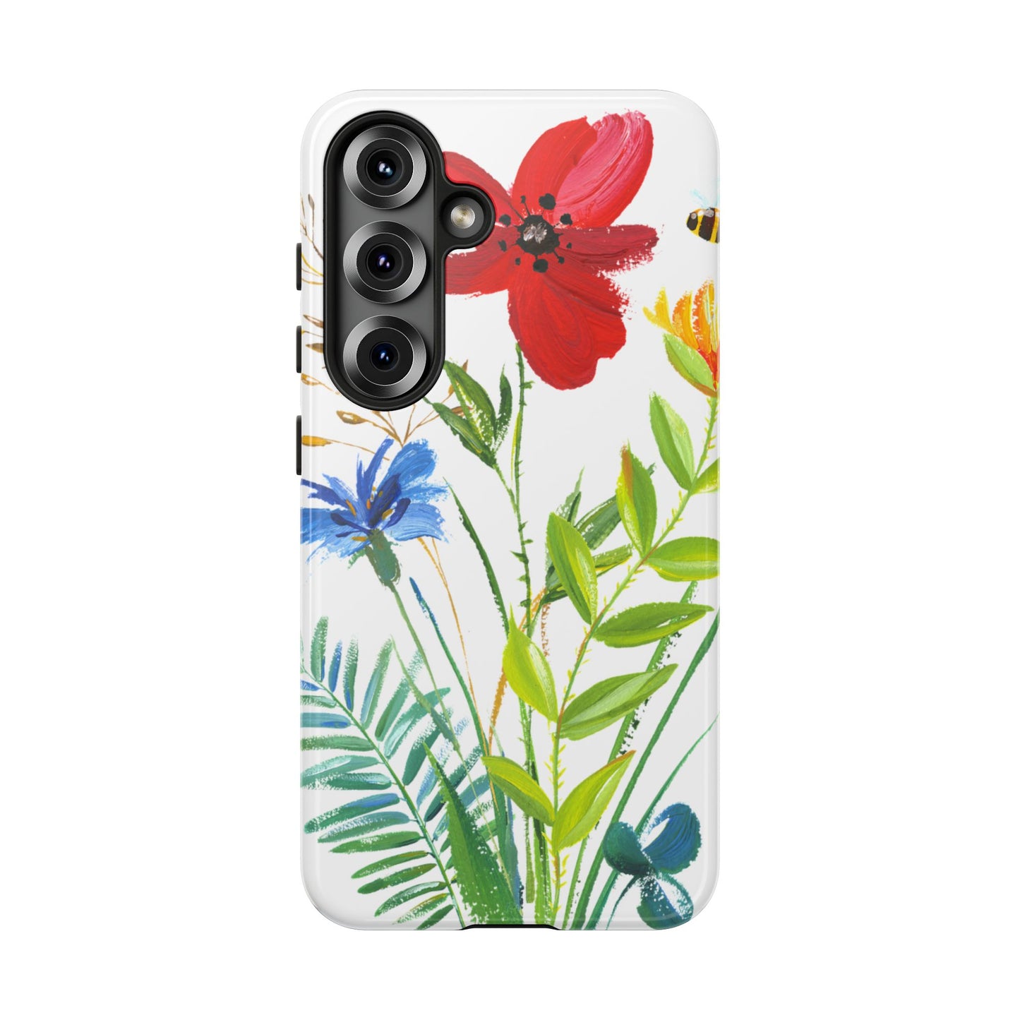 Floral Watercolor Tough Phone Case — Wildflower Bouquet Protective Cover