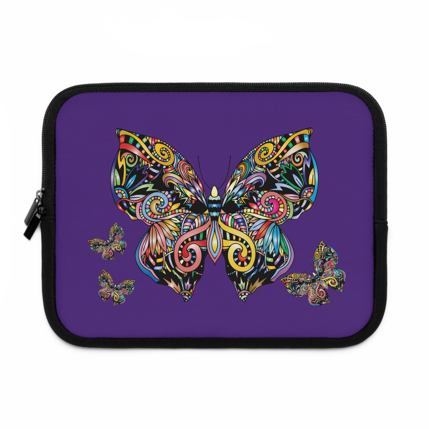 Vibrant Butterfly Laptop Sleeve, Colorful Computer Case, Stylish Tech Accessory, Gift for Students, Trendy Design for Professionals