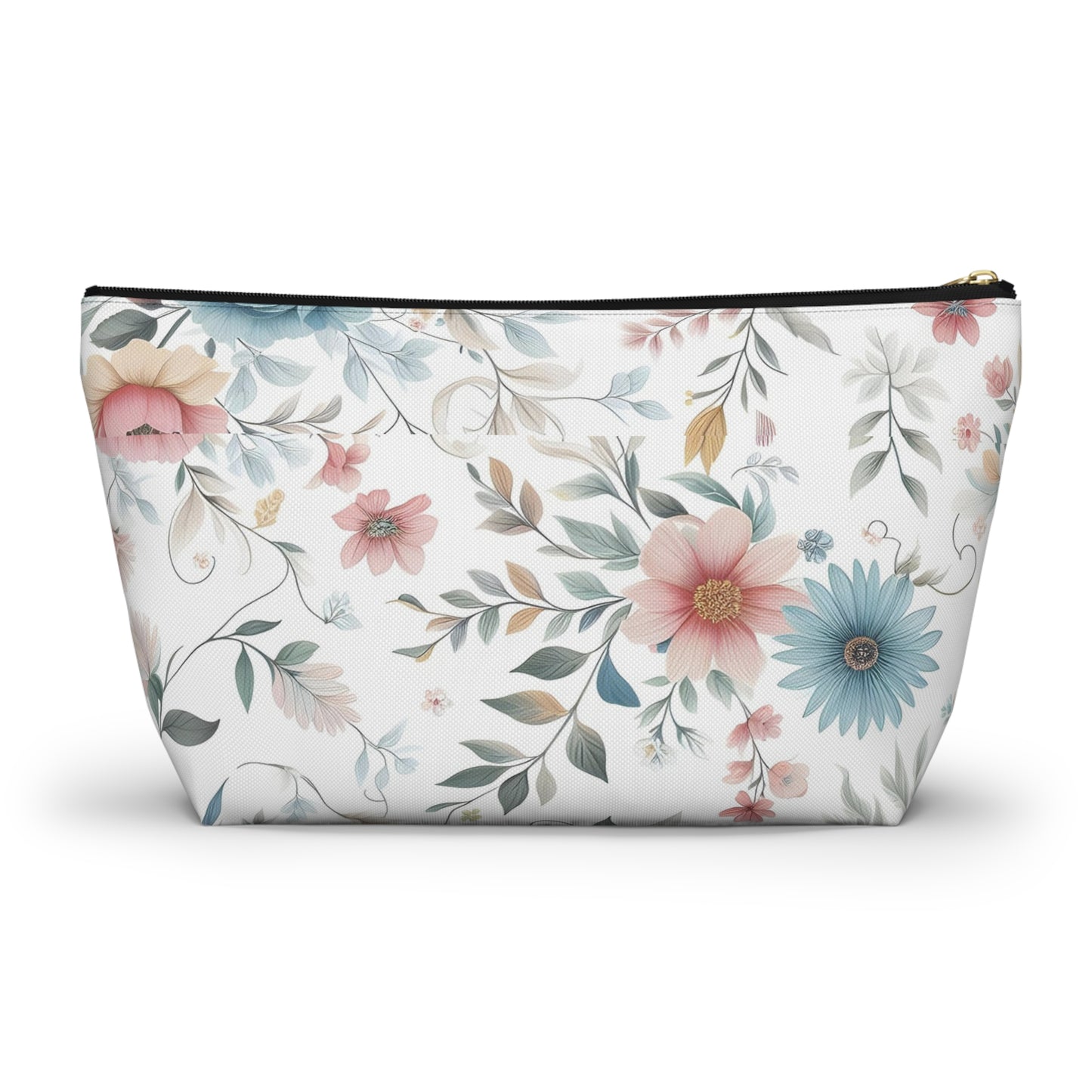 Floral Accessory Pouch, Makeup Bag, Cosmetic Case, Travel Organizer, Gift for Her, Floral Print Pouch