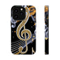 Music Notes Magnetic Impact-Resistant Phone Case — Gold Treble Clef Design