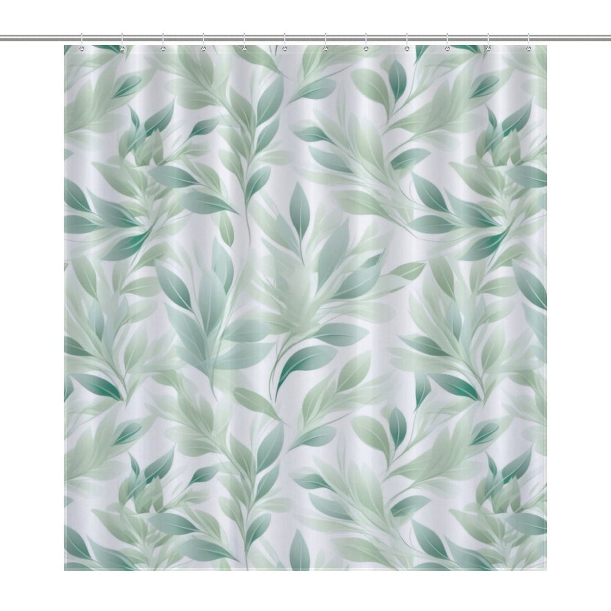 Leaf print shower curtain
