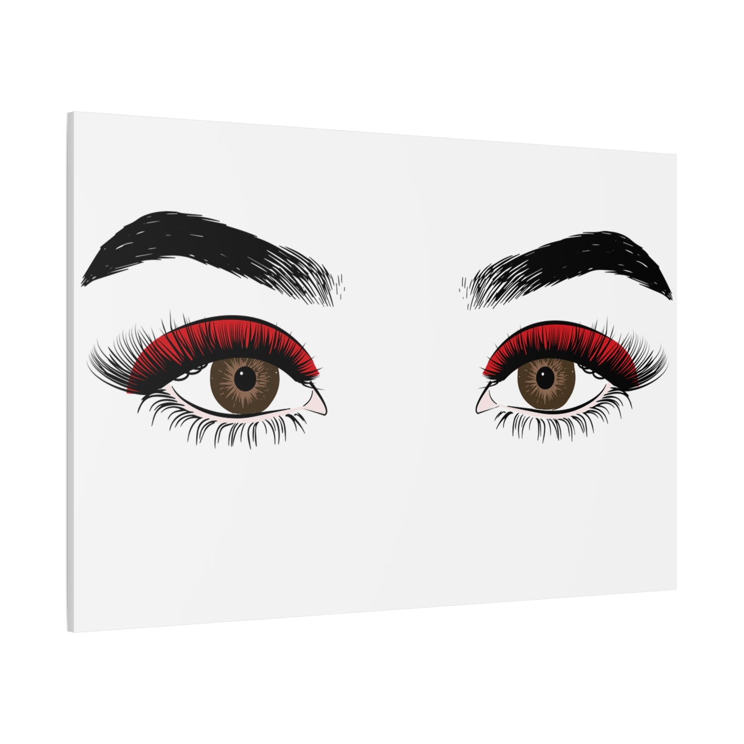 Red Lashes Wall Art Canvas — Glam Eyes Makeup Decor