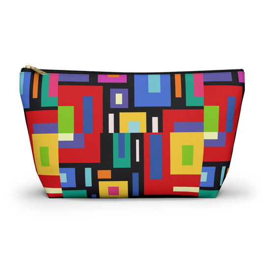 Colorful Geometric Accessory Pouch, Makeup Bag, Travel Organizer, Gift for Her, Fun Storage Solution