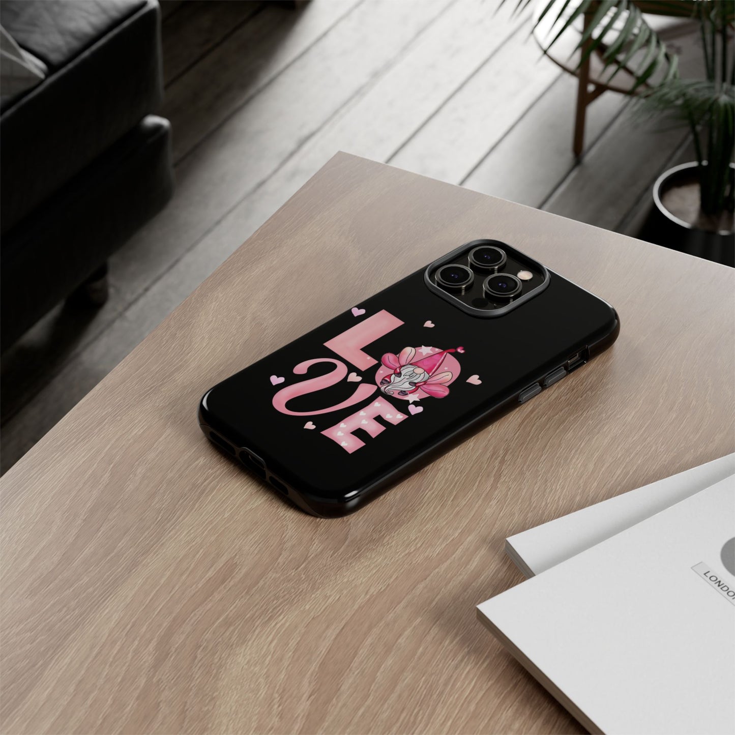 Love Gnome Phone Case — Cute Pink Heart Valentines Protective Case