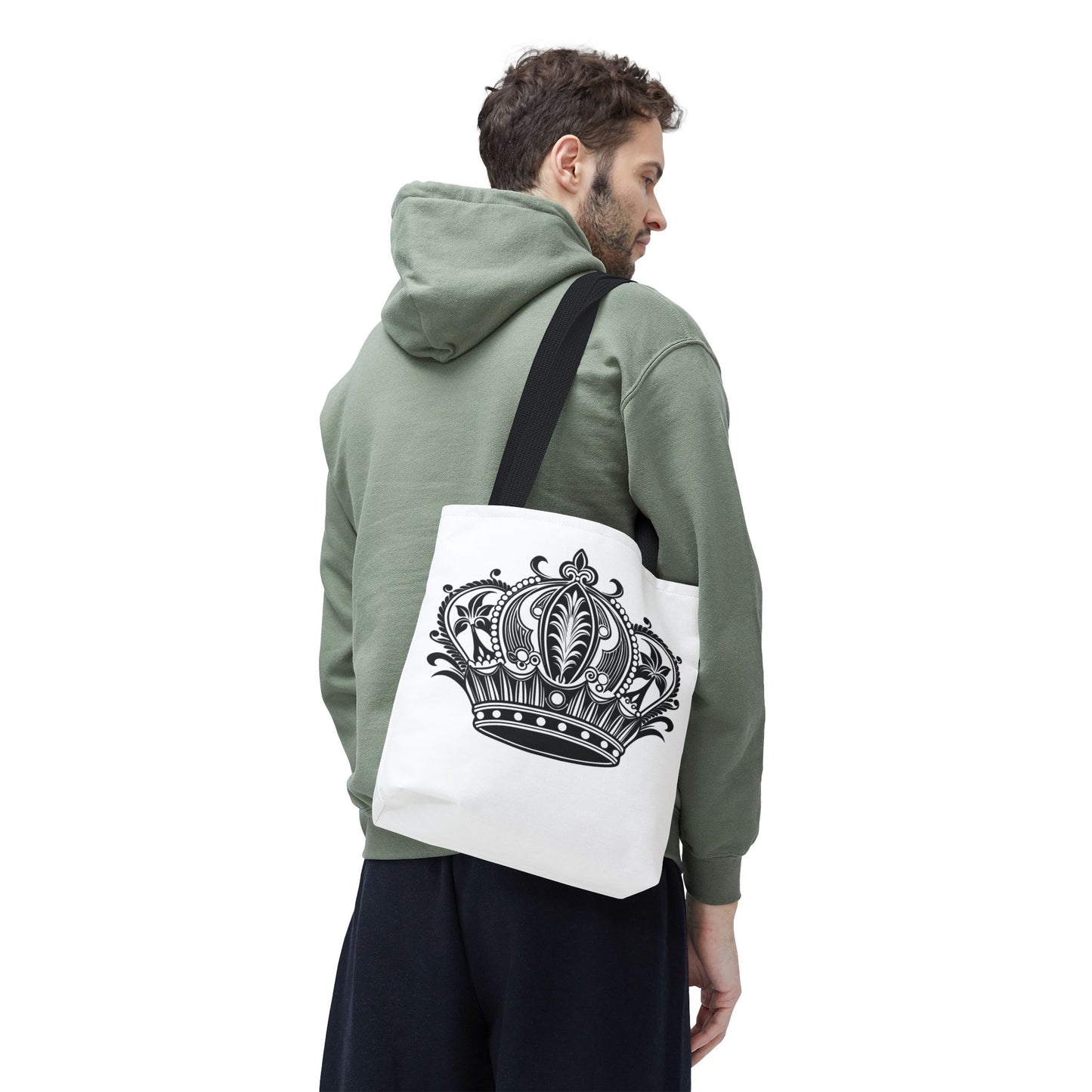 Crown Design Tote Bag, Royal Style Shopping Tote, Chic Grocery Bag, Gift for Her, Fashionable Accessories