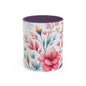 Floral Accent Coffee Mug - Perfect Gift for Tea Lovers, Home Decor, Kitchen Accessories, Mother's Day, Coffee Enthusiasts