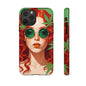 Vibrant Phone Case with Retro Greenery Design, Trendy Case for Casual Look, Gift for Her, Summer Vibes, Unique Phone Accessory