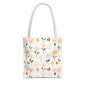 Floral Daisy Pattern Tote Bag — Pastel Spring Flowers All-Over Print