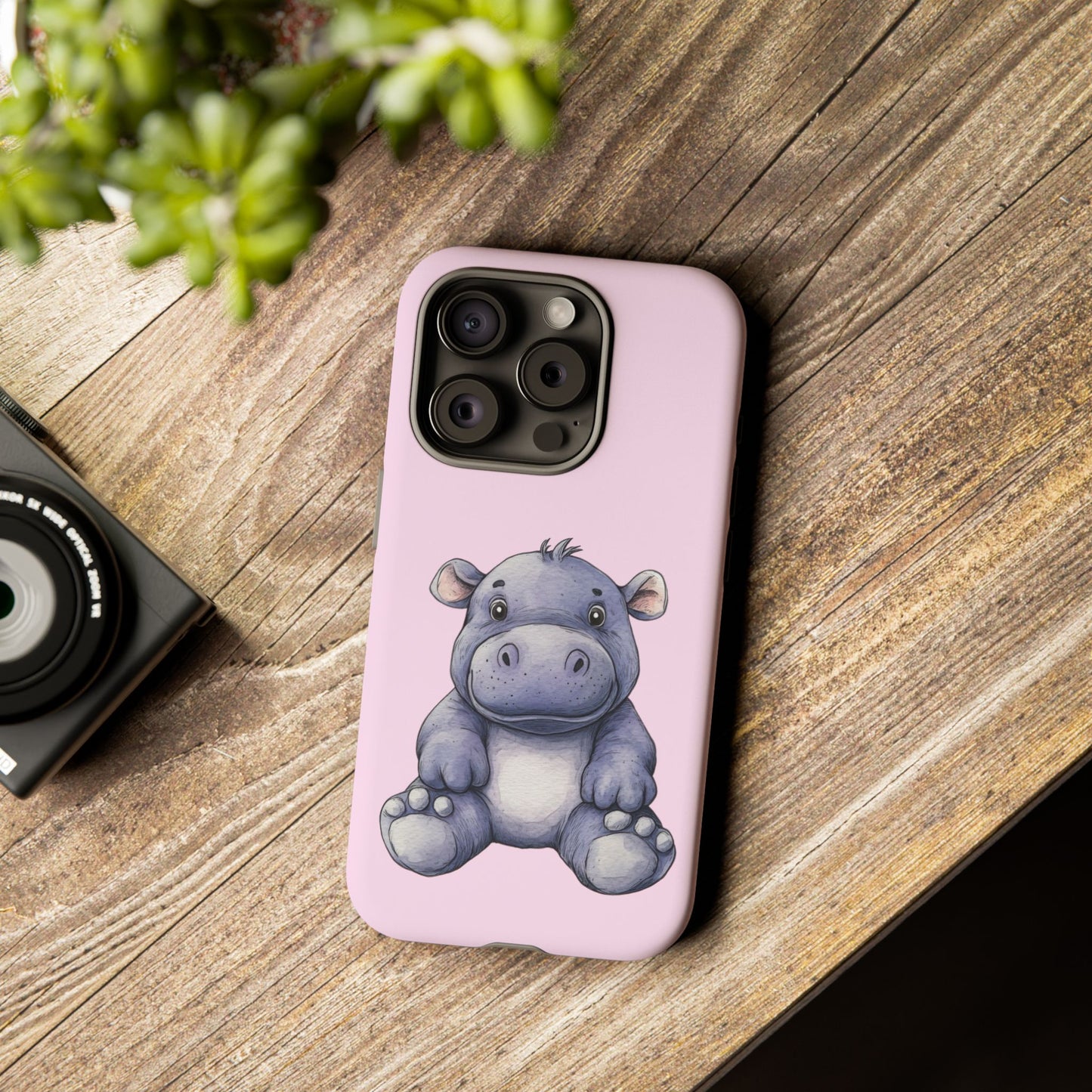 Cute Hippo Phone Case - Tough Cases, Animal Phone Cover, Kawaii Accessories, Gifts for Kids, Unique Tech Gear
