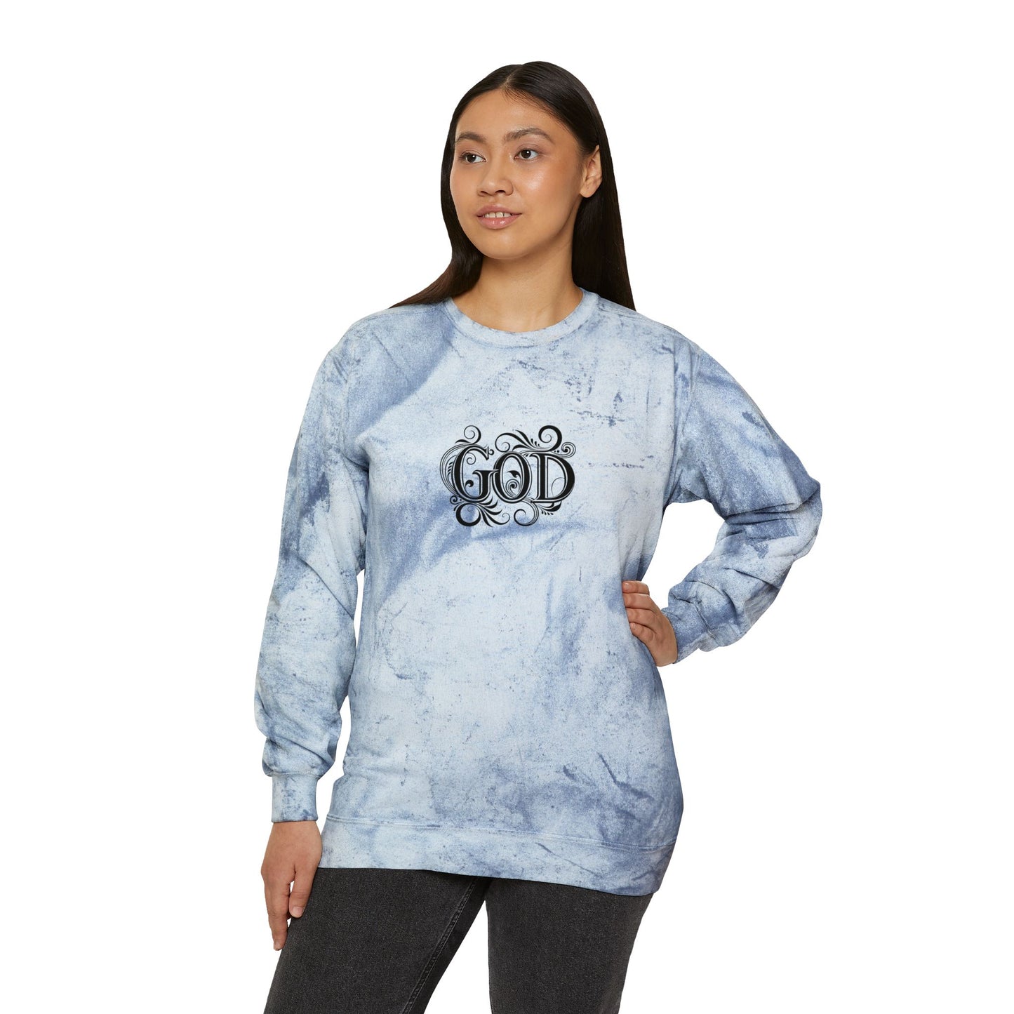 Colorful Inspirational Crewneck Sweatshirt, Unisex Sweatshirt, God Sweatshirt, Casual Wear, Color Blast, Birthday Gift, Spiritual Gift