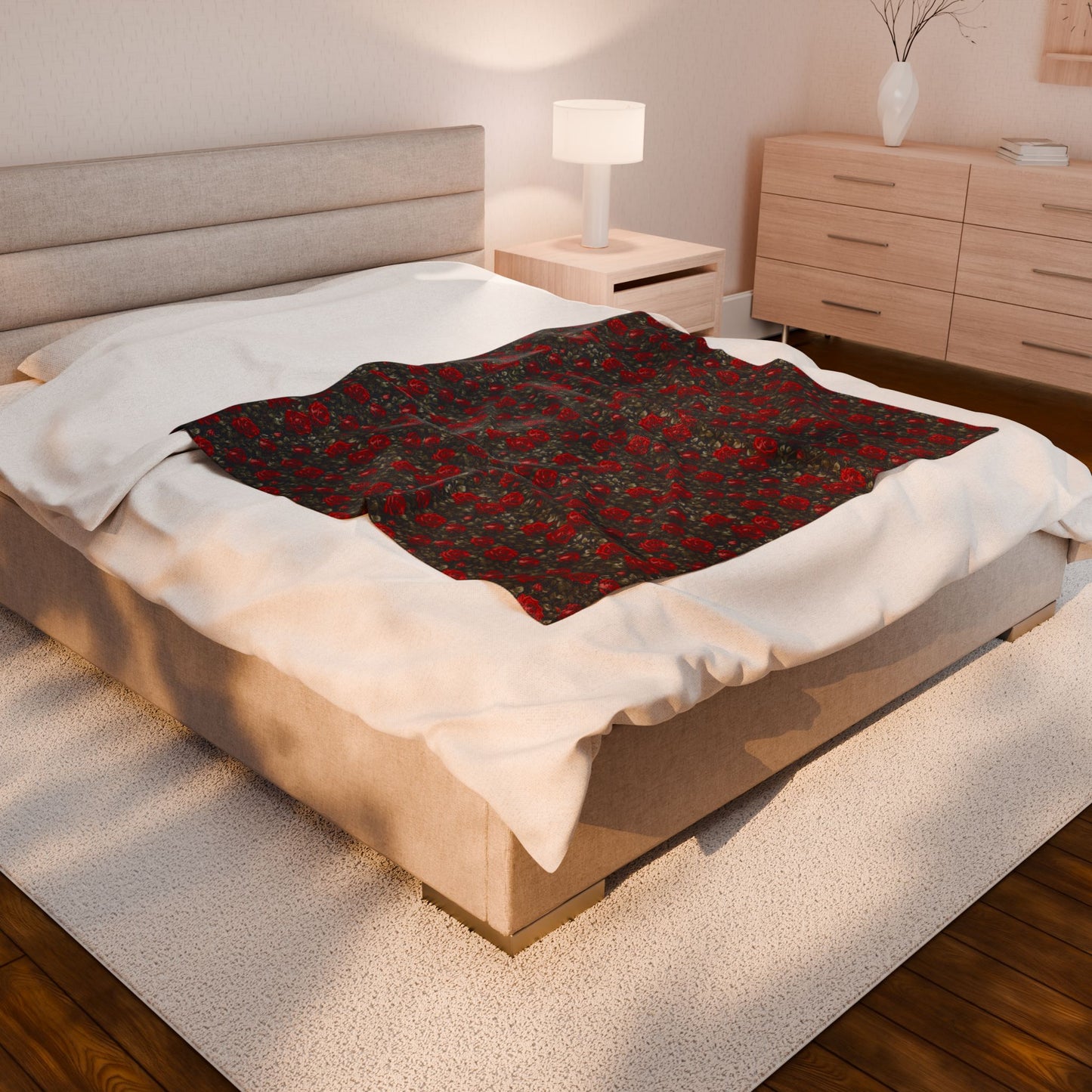 Cozy Floral Velveteen Plush Blanket - Soft Throw for Home Decor, Gifts, Christmas, Bedding, Living Room, Warmth