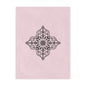 Pink Minky Blanket with Black Ornate Medallion – Decorative Cozy Throw