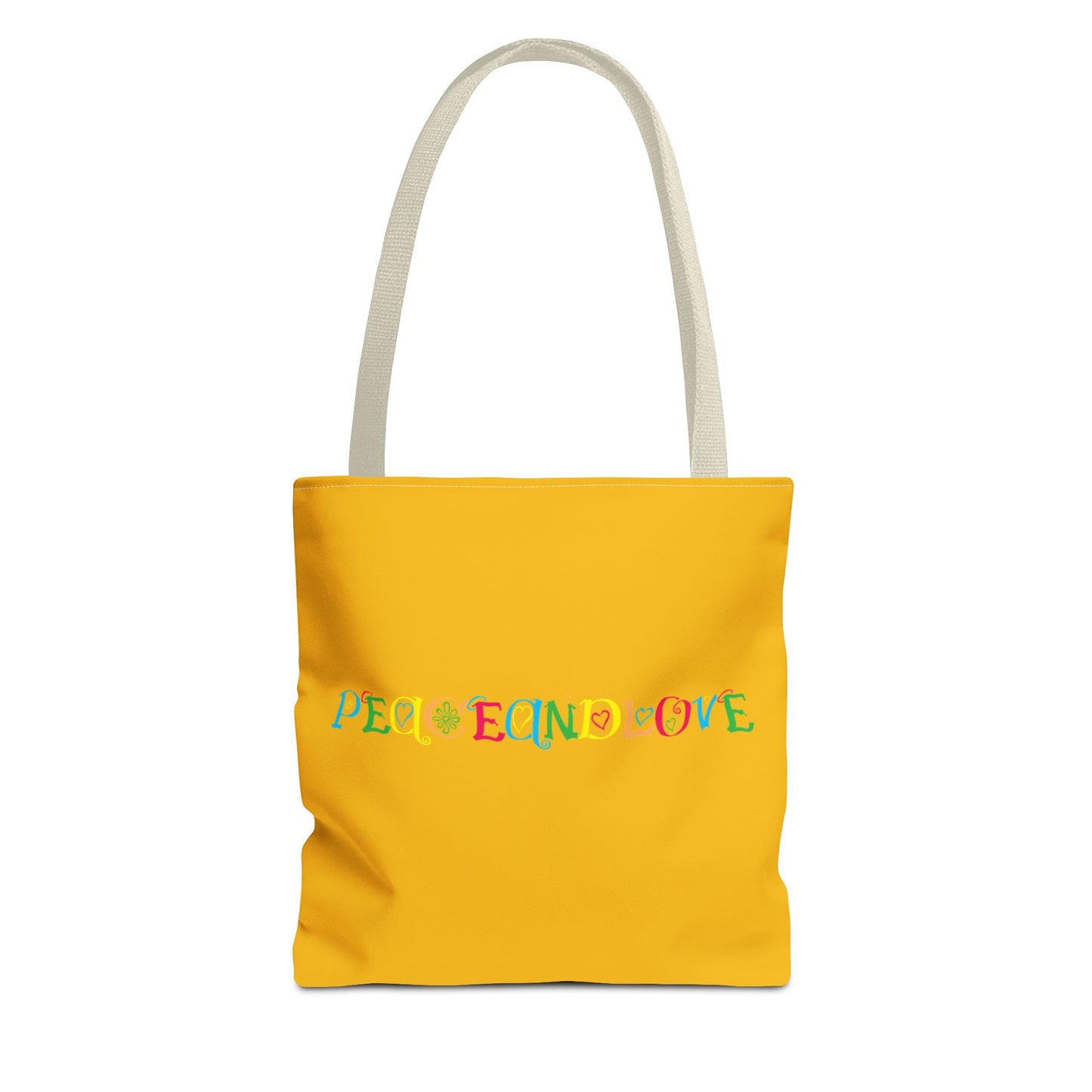 Colorful Peace and Love Tote Bag | Eco-Friendly Shopping Bag, Beach Tote, Gift for Friends, Everyday Carryall
