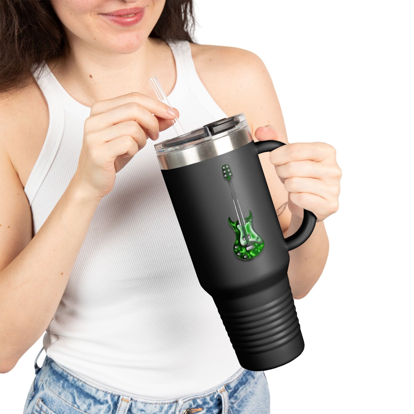 Rockin' Insulated Travel Mug, 40oz - Perfect for Concerts, Road Trips, Gifts for Musicians, Guitar Lovers, Eco-Friendly Coffee Cups