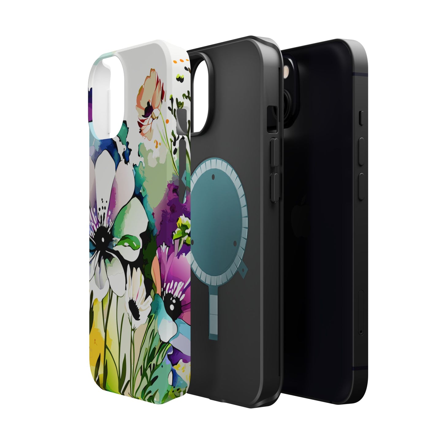 Floral Watercolor Magnetic Phone Case — Impact‑Resistant Protective Cover