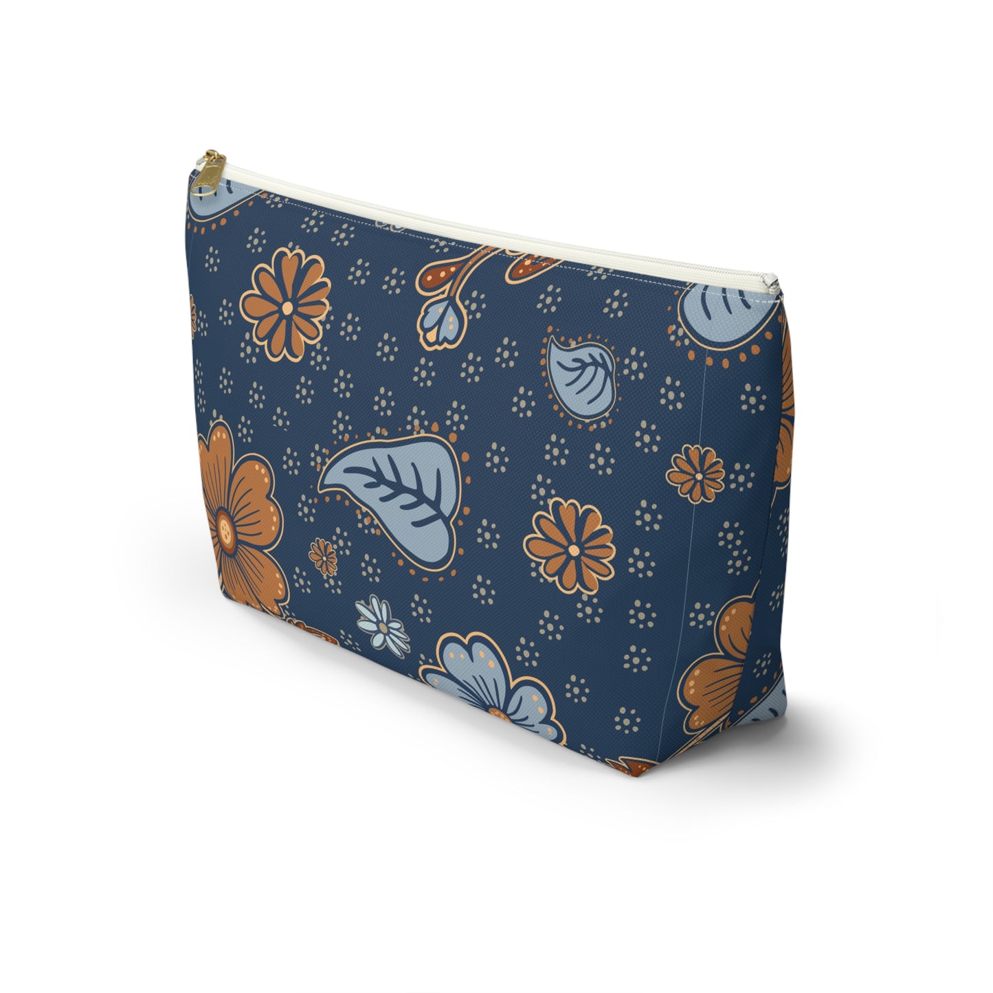 Floral Accessory Pouch, Makeup Bag, Travel Organizer, Gift for Her, Floral Print, T-bottom Pouch, Cosmetics Case